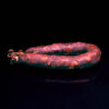 Chorizo de poro sobre fondo negro